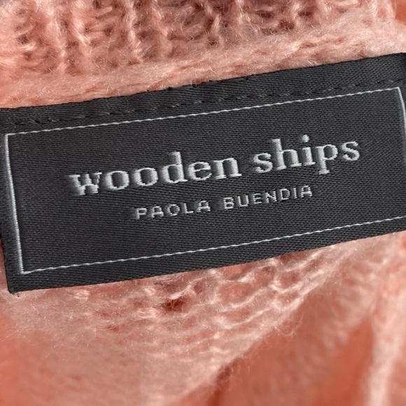 Anthropologie Wooden Ships Pink heart Oversized Lightweight Sweater size S/M - Picture 7 of 8